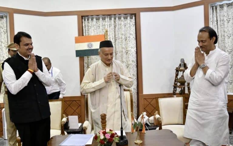 devendra fadanvis and ajeet pawar oath