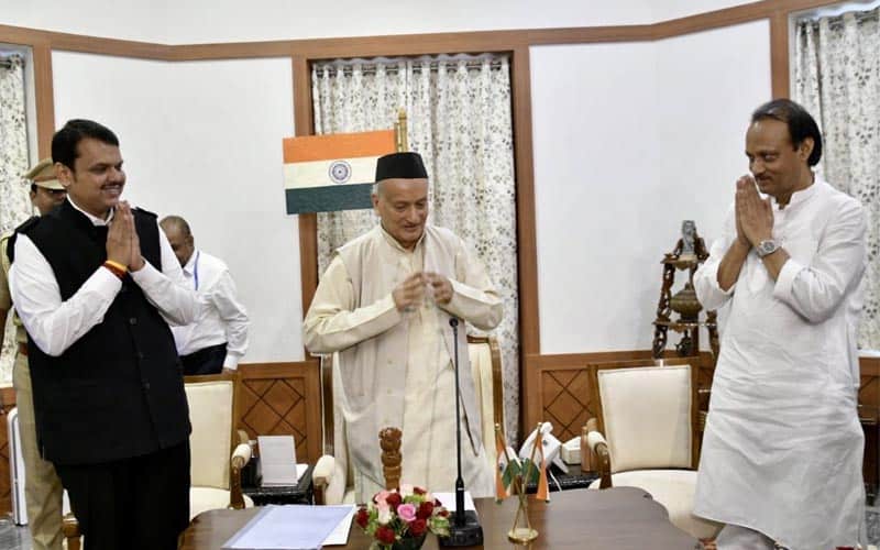 devendra fadanvis and ajeet pawar oath