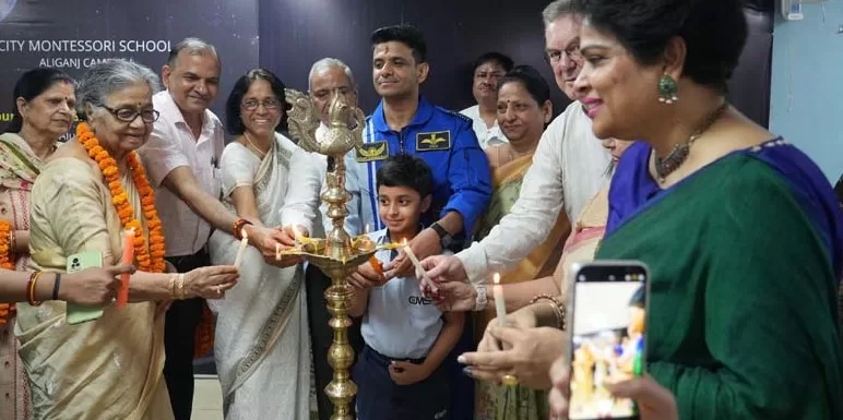 गगनयान अंतरिक्ष यात्री शुभांशु शुक्ला का  सी.एम.एस. में हुआ भव्य स्वागत